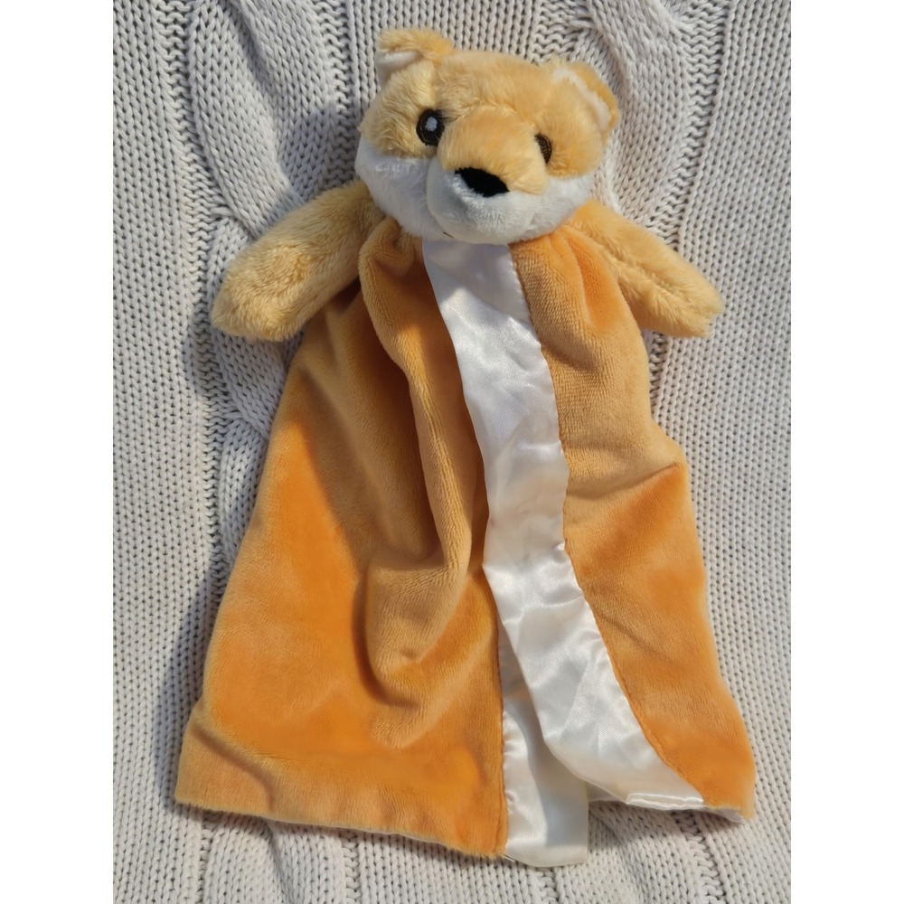Vermont Teddy Bear Fox Buddy Blanket Lovey Security Blanket Orange Satin VTB